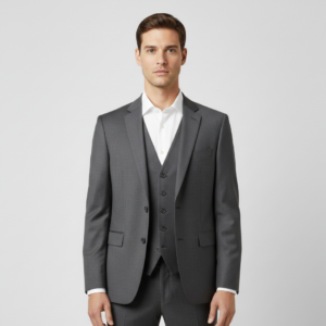 charcoal grey suit for men front
