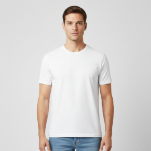 plain white tshirt for men front